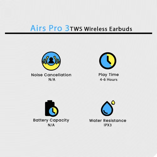 Airs Pro 3 TWS Wieless Earbuds - Image 2