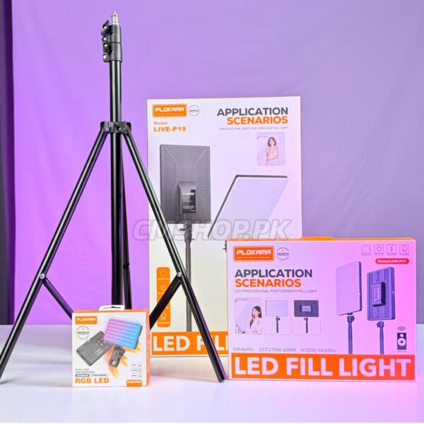 BUDGET DEAL (TITANIUM PACKAGE) Rgb Rechargable Light U160/P11 & P19 Lights/Light Stand
