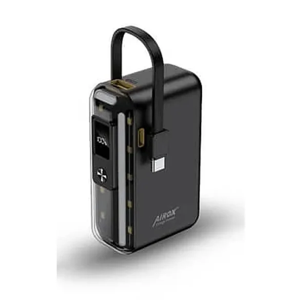 Airox PB-20 10000MAH Power Bank Pocket Size 22.5W Fast Charging With Built In Type C Cable