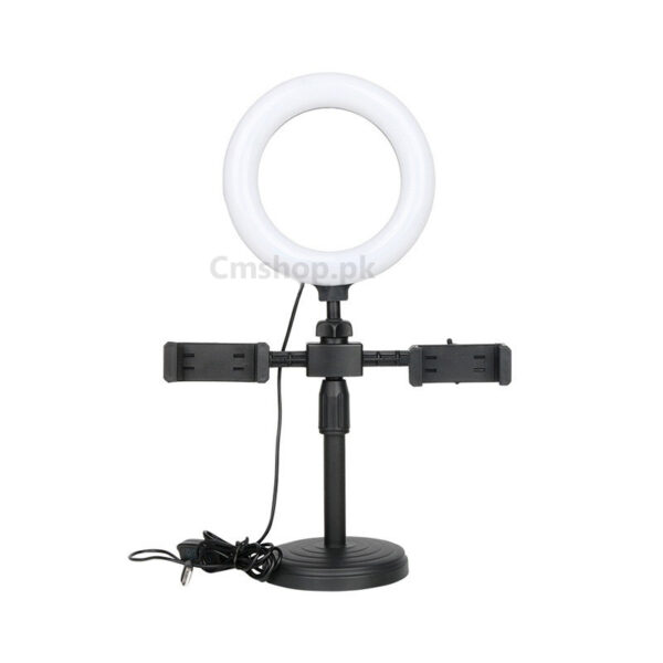 Desk Ring Light Stand with 2 Phone Holder 3 for TikTok Instagram and Streaming